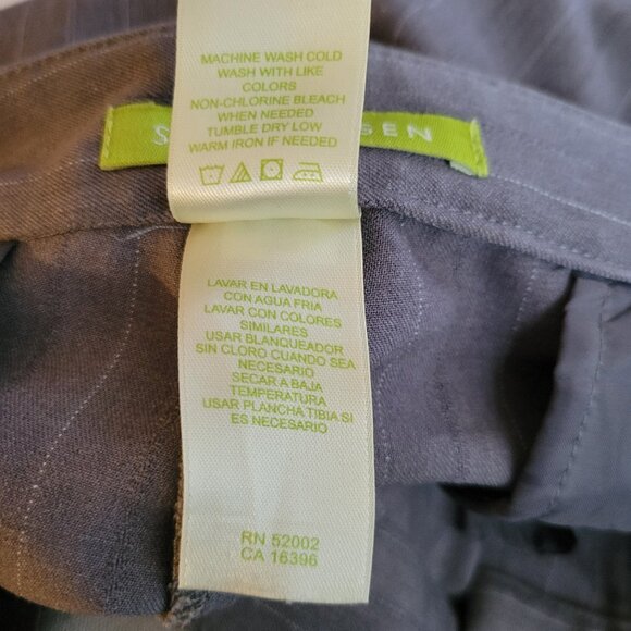 Sigrid Olsen Gray Ladies Pin Striped Pants Size 14 - Picture 7 of 9